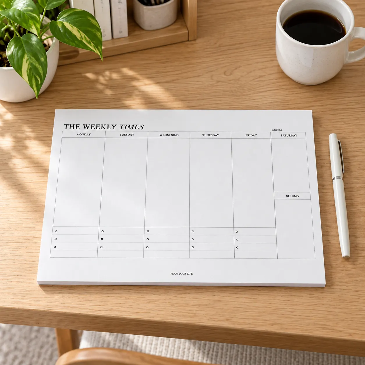 Weekly Desk Pad - use view; props excluded