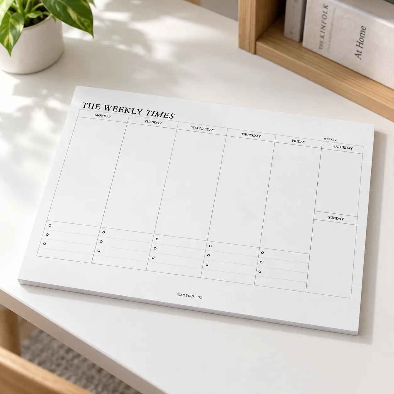 Weekly Desk Pad - lead view; props excluded