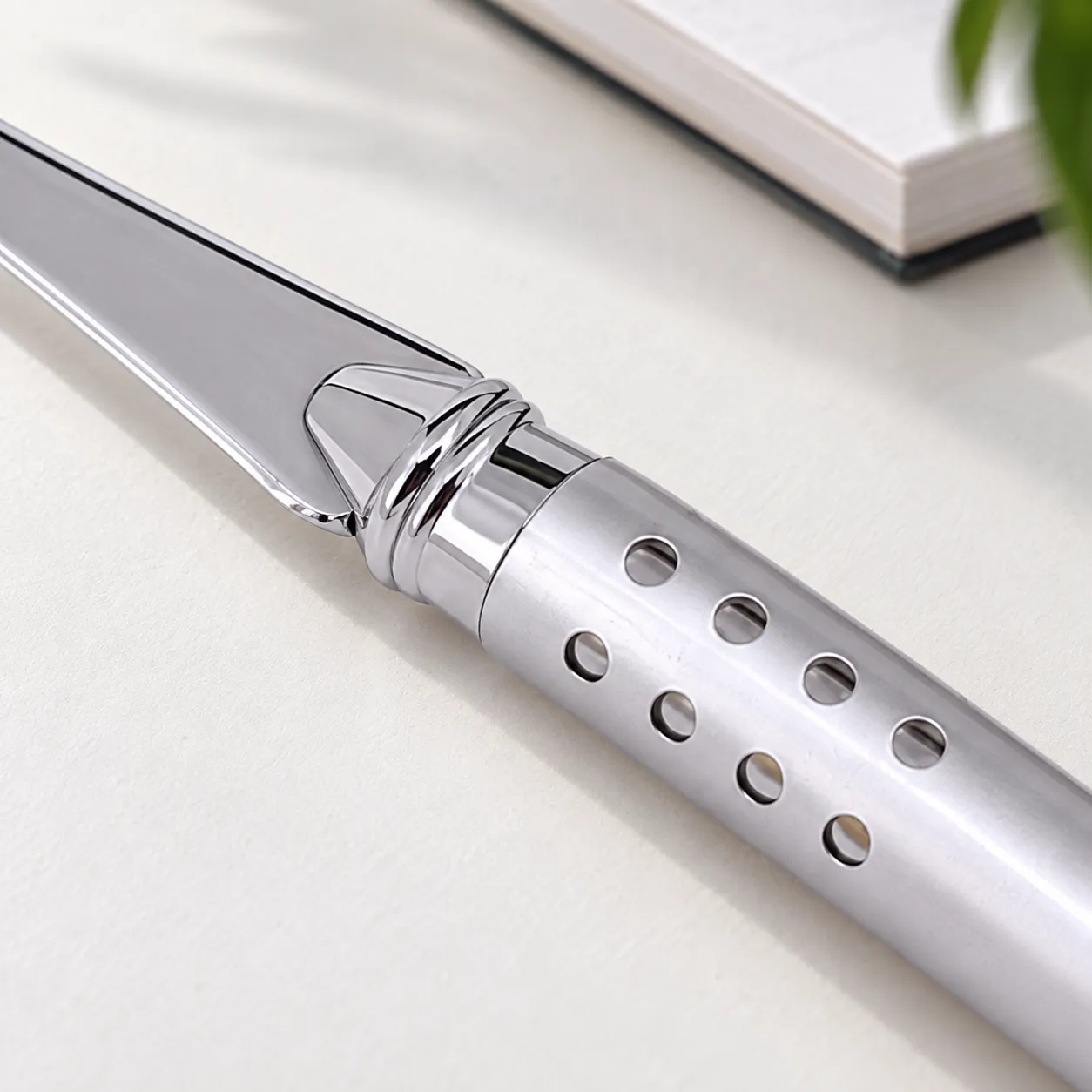 Silver Letter Opener - detail view; styling objects excluded